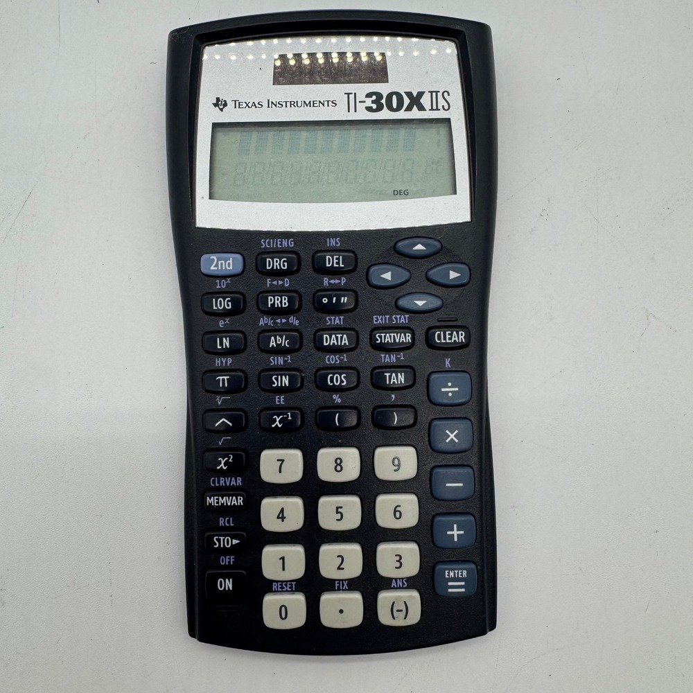 Texas Instruments TI-30X IIS Scientific Calculator Black Solar Tested And Works